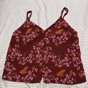 Madewell Floral Burgundy Camisole Top